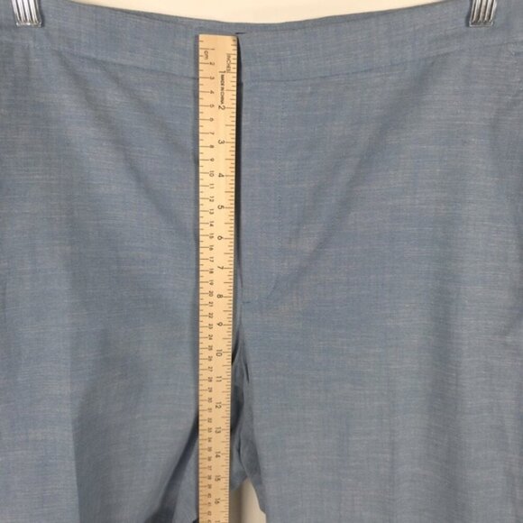 NWOT POLO RALPH LAUREN Kick Flare Crop Pants Chambray Blue 100% Cotton Size 14 - Picture 9 of 14
